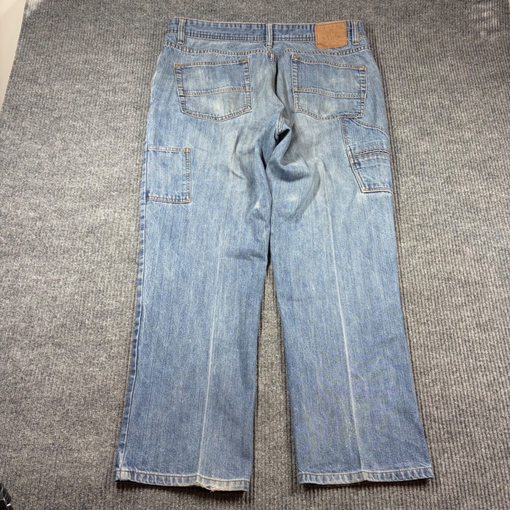 PJ Mark Mens Straight Leg Carpenter Jeans Blue‎ Denim Size 42 Workwear Utility